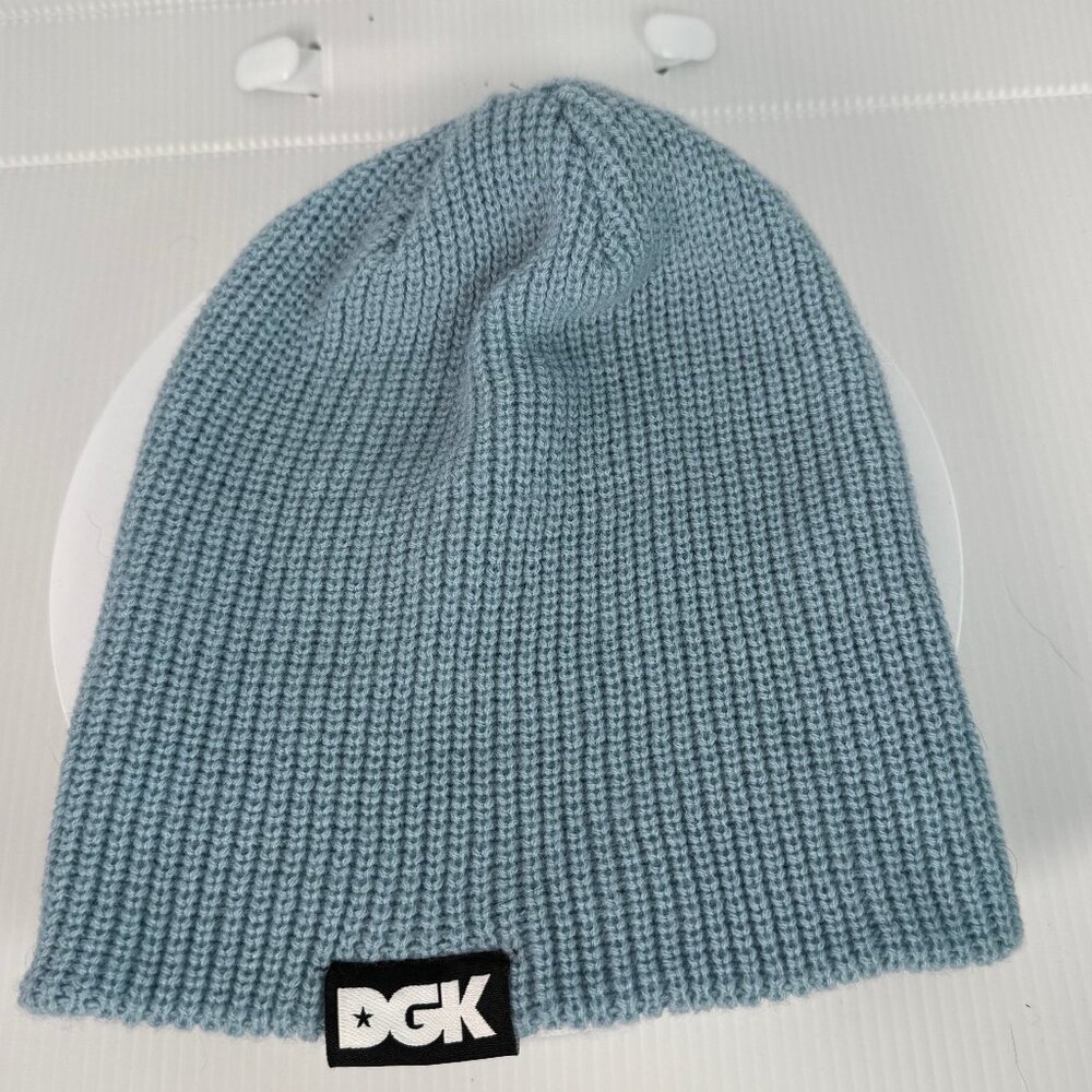 DGK Knit Beanie Hat Unisex One Size Blue Casual Cold Weather with Logo Patch